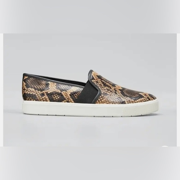 VINCE Slip On Loafer Sneaker 7 Leather Animal Print Snake - Picture 8 of 15
